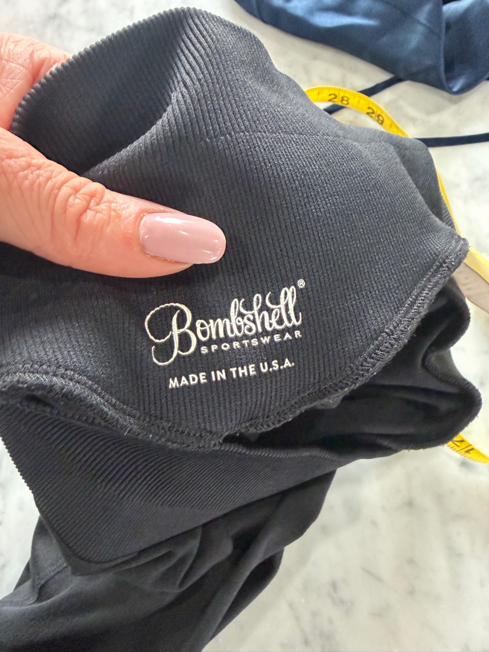 Bombshell Sportswear Black High Waist Leggings L XL Compression Gym - Picture 3 of 5